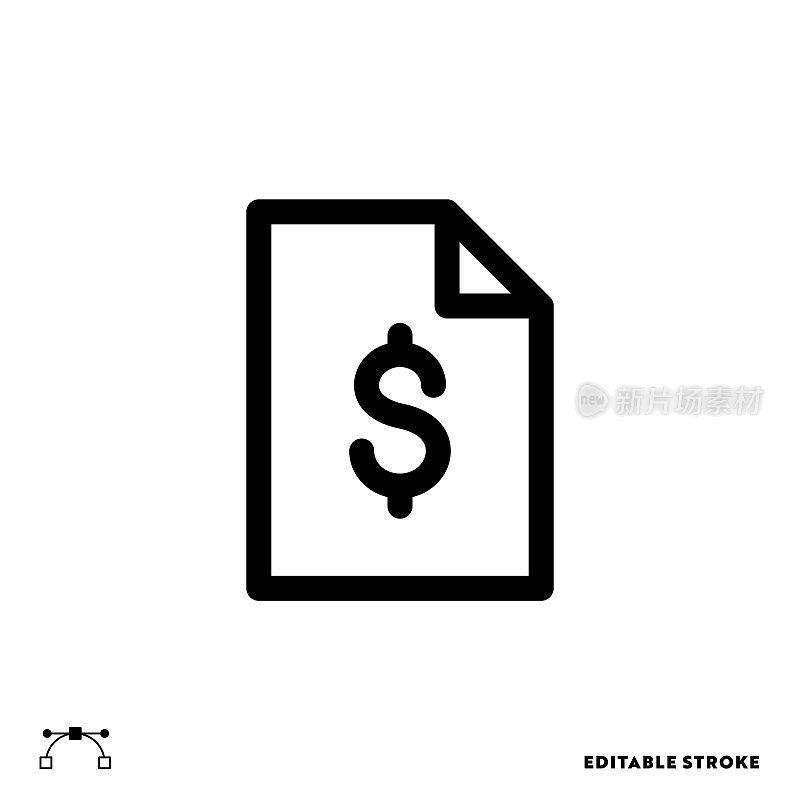 发票行图标与可编辑的笔画。适合网页，移动应用，UI, UX和GUI设计。